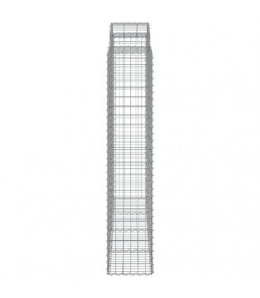 vidaXL Arched Gabion Baskets 2 pcs 200x50x200/220 cm Galvanised Iron