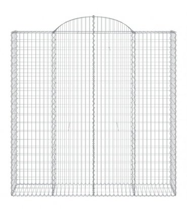 vidaXL Arched Gabion Baskets 3 pcs 200x50x200/220 cm Galvanised Iron