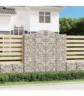 vidaXL Arched Gabion Baskets 4 pcs 200x50x200/220 cm Galvanised Iron