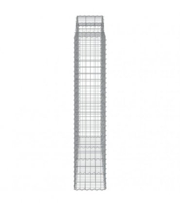 vidaXL Arched Gabion Baskets 6 pcs 200x50x200/220 cm Galvanised Iron