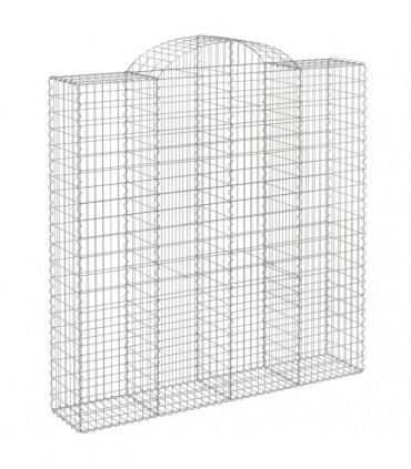 vidaXL Arched Gabion Baskets 8 pcs 200x50x200/220 cm Galvanised Iron