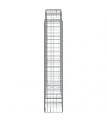 vidaXL Arched Gabion Baskets 8 pcs 200x50x200/220 cm Galvanised Iron