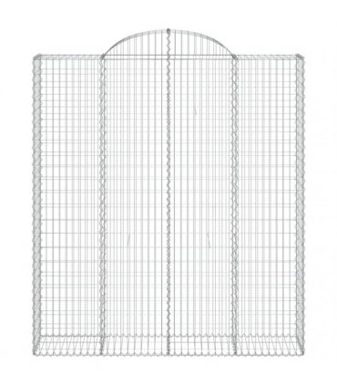 vidaXL Arched Gabion Baskets 3 pcs 200x50x220/240 cm Galvanised Iron