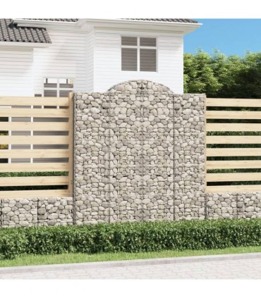 vidaXL Arched Gabion Baskets 5 pcs 200x50x220/240 cm Galvanised Iron