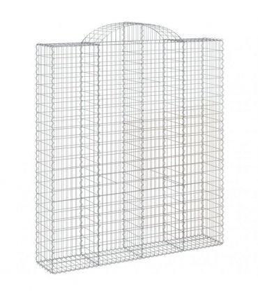 vidaXL Arched Gabion Baskets 5 pcs 200x50x220/240 cm Galvanised Iron