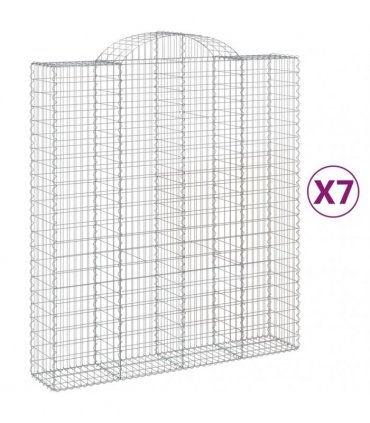 vidaXL Arched Gabion Baskets 7 pcs 200x50x220/240 cm Galvanised Iron