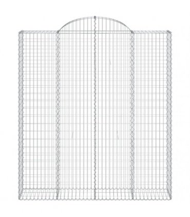 vidaXL Arched Gabion Baskets 7 pcs 200x50x220/240 cm Galvanised Iron
