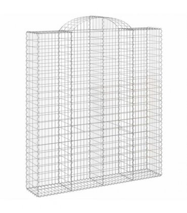 vidaXL Arched Gabion Baskets 9 pcs 200x50x220/240 cm Galvanised Iron