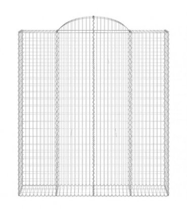 vidaXL Arched Gabion Baskets 9 pcs 200x50x220/240 cm Galvanised Iron