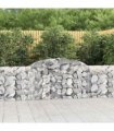 vidaXL Arched Gabion Baskets 7 pcs 300x30x80/100 cm Galvanised Iron