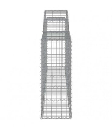 vidaXL Arched Gabion Baskets 7 pcs 300x30x80/100 cm Galvanised Iron