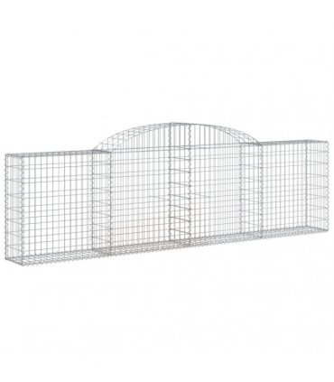vidaXL Arched Gabion Baskets 9 pcs 300x30x80/100 cm Galvanised Iron