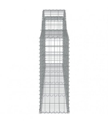 vidaXL Arched Gabion Baskets 9 pcs 300x30x80/100 cm Galvanised Iron