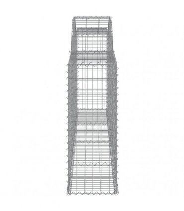 vidaXL Arched Gabion Baskets 11 pcs 300x30x80/100 cm Galvanised Iron
