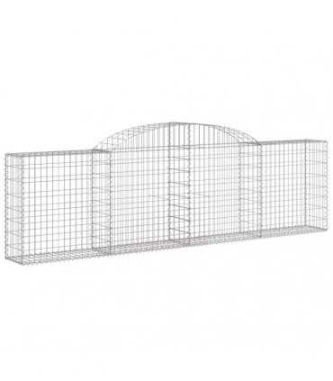 vidaXL Arched Gabion Baskets 12 pcs 300x30x80/100 cm Galvanised Iron
