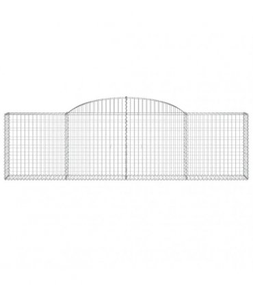 vidaXL Arched Gabion Baskets 12 pcs 300x30x80/100 cm Galvanised Iron