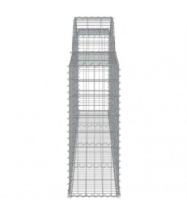 vidaXL Arched Gabion Baskets 12 pcs 300x30x80/100 cm Galvanised Iron