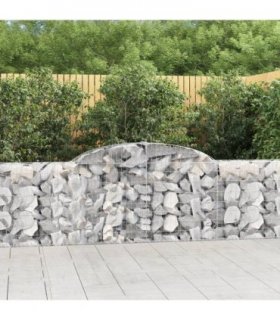 vidaXL Arched Gabion Baskets 15 pcs 300x30x80/100 cm Galvanised Iron