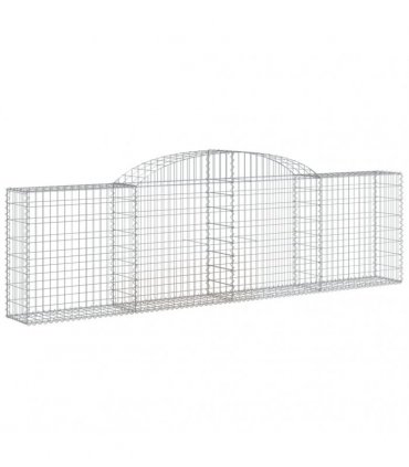 vidaXL Arched Gabion Baskets 15 pcs 300x30x80/100 cm Galvanised Iron
