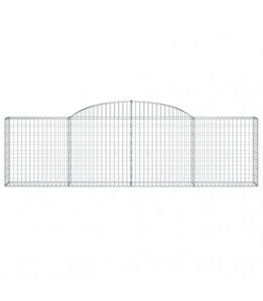 vidaXL Arched Gabion Baskets 15 pcs 300x30x80/100 cm Galvanised Iron