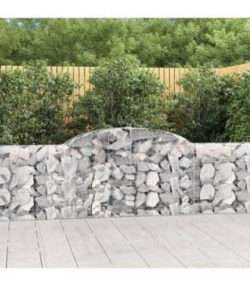 vidaXL Arched Gabion Baskets 17 pcs 300x30x80/100 cm Galvanised Iron