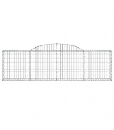 vidaXL Arched Gabion Baskets 17 pcs 300x30x80/100 cm Galvanised Iron