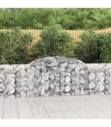 vidaXL Arched Gabion Baskets 20 pcs 300x30x80/100 cm Galvanised Iron