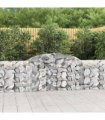vidaXL Arched Gabion Baskets 20 pcs 300x30x80/100 cm Galvanised Iron