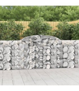 vidaXL Arched Gabion Baskets 13 pcs 300x30x100/120 cm Galvanised Iron