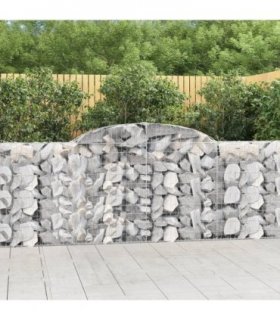 vidaXL Arched Gabion Baskets 15 pcs 300x30x100/120 cm Galvanised Iron