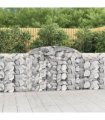 vidaXL Arched Gabion Baskets 15 pcs 300x30x100/120 cm Galvanised Iron