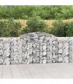 vidaXL Arched Gabion Baskets 25 pcs 300x30x100/120 cm Galvanised Iron