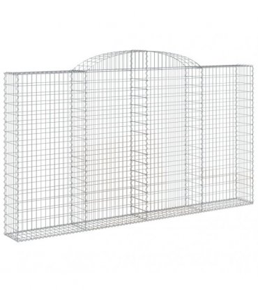 vidaXL Arched Gabion Baskets 2 pcs 300x30x160/180 cm Galvanised Iron
