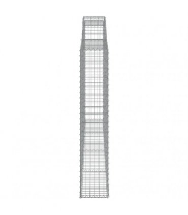 vidaXL Arched Gabion Baskets 2 pcs 300x30x160/180 cm Galvanised Iron