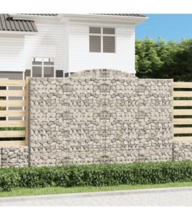 vidaXL Arched Gabion Baskets 2 pcs 300x30x200/220 cm Galvanised Iron