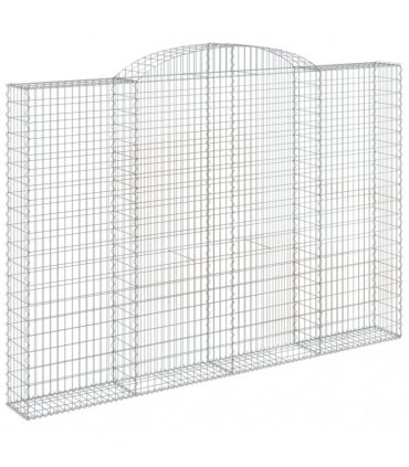 vidaXL Arched Gabion Baskets 2 pcs 300x30x200/220 cm Galvanised Iron