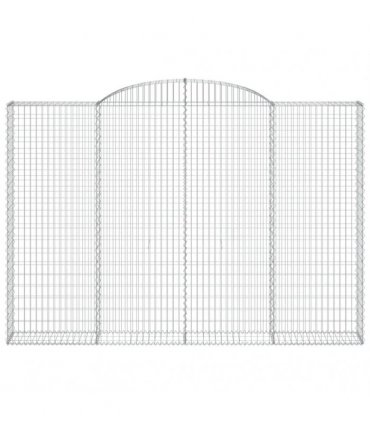 vidaXL Arched Gabion Baskets 2 pcs 300x30x200/220 cm Galvanised Iron