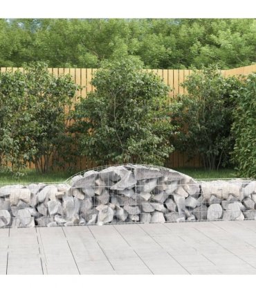 vidaXL Arched Gabion Baskets 10 pcs 300x50x40/60 cm Galvanised Iron
