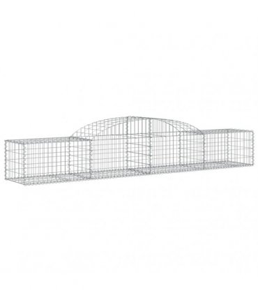 vidaXL Arched Gabion Baskets 17 pcs 300x50x40/60 cm Galvanised Iron