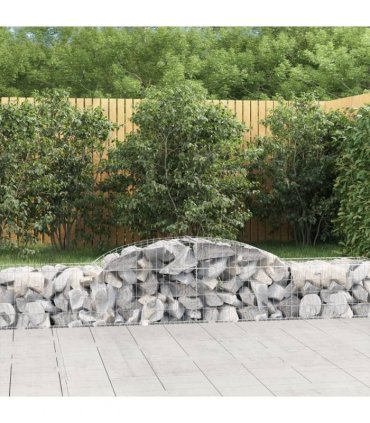 vidaXL Arched Gabion Baskets 25 pcs 300x50x40/60 cm Galvanised Iron