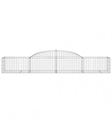 vidaXL Arched Gabion Baskets 25 pcs 300x50x40/60 cm Galvanised Iron