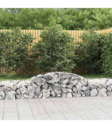 vidaXL Arched Gabion Baskets 30 pcs 300x50x40/60 cm Galvanised Iron