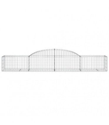 vidaXL Arched Gabion Baskets 30 pcs 300x50x40/60 cm Galvanised Iron