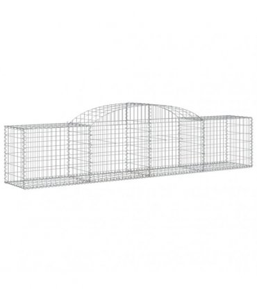 vidaXL Arched Gabion Baskets 13 pcs 300x50x60/80 cm Galvanised Iron