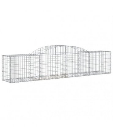 vidaXL Arched Gabion Baskets 15 pcs 300x50x60/80 cm Galvanised Iron