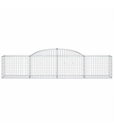 vidaXL Arched Gabion Baskets 15 pcs 300x50x60/80 cm Galvanised Iron