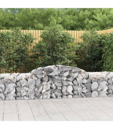 vidaXL Arched Gabion Baskets 20 pcs 300x50x60/80 cm Galvanised Iron