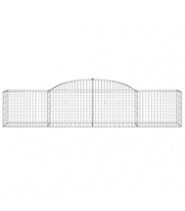 vidaXL Arched Gabion Baskets 20 pcs 300x50x60/80 cm Galvanised Iron