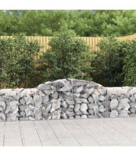 vidaXL Arched Gabion Baskets 25 pcs 300x50x60/80 cm Galvanised Iron