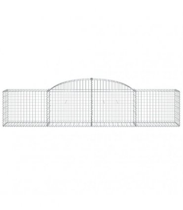 vidaXL Arched Gabion Baskets 25 pcs 300x50x60/80 cm Galvanised Iron